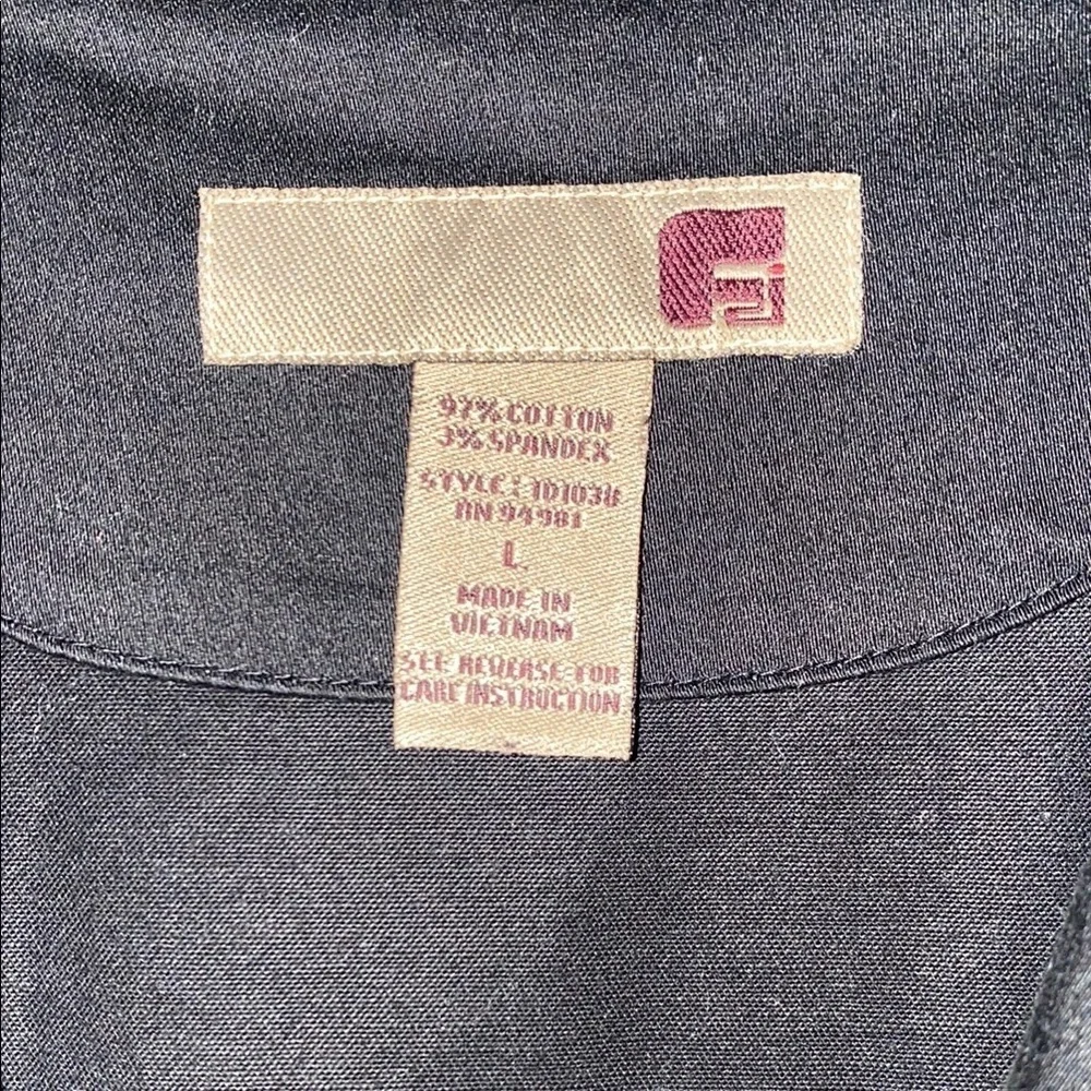 Women's Black Double-Breasted Jacket Coat Large Button Down